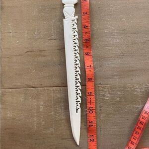 Ivory Intricately Carved vintage Decorative letter opener